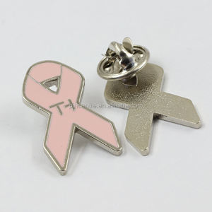 Épingle de revers de sensibilisation au <span class=keywords><strong>Cancer</strong></span> du sein en ruban rose avec Logo personnalisé - Product Image 3