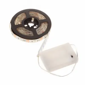 RF遥控器5v 6v RGB SMD5050 2835 2米防水柔性AA电池供电LED灯带电池组