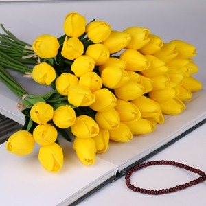 Fiore Artificiale Realistico di Tulipano Rosa Polveroso da Bangkok, Decorazioni per Abiti da Sposa Fatte a Mano in PU, Prodotto per Negozio Online - Product Image 5