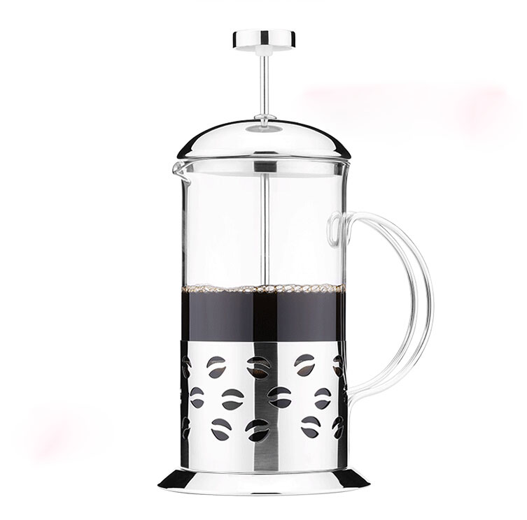 KC-09666 12oz Stainless Steel French Press Coffee Maker, Great for Brewing Coffee and Tea, 3 cup, Nickel