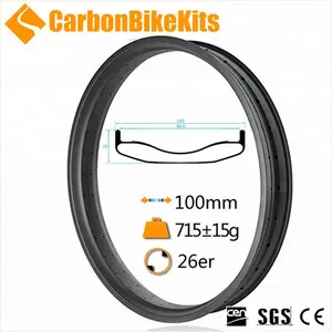 100 мм ширина 25 мм Глубокие карбоновые колесные диски для велосипеда 26 дюймов бескамерные колесные колеса для велосипеда без Крючков