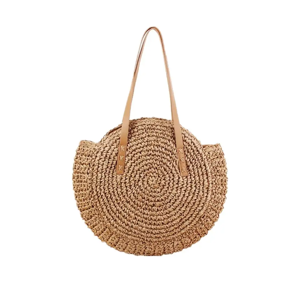 Environmental protection material summer popular straw bag Fashion handmade paper Crochet straw round bag