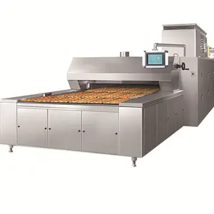 Commerciële Gebruik Volledige Automatische Gas/Elektrische Verwarming Methode Dubbele Rijen Rvs Pizza Arabisch Pita Brood Tunnel Oven