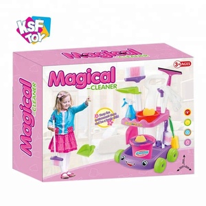 Jouet éducatif familial, outils <span class=keywords><strong>de</strong></span> <span class=keywords><strong>ménage</strong></span>, ensemble <span class=keywords><strong>de</strong></span> nettoyage amusant pour enfants, chariot, boîte en plastique, unisexe, voiture (mélange <span class=keywords><strong>de</strong></span> 2 couleurs) KSF - Product Image 3