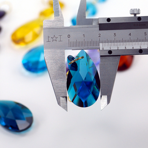 38mm giọt nước K9 đầy màu sắc pha lê hạnh nhân lăng kính Đèn chùm trang trí đồ trang sức mặt dây chuyền, 1 bộ 10 màu sắc - Product Image 2