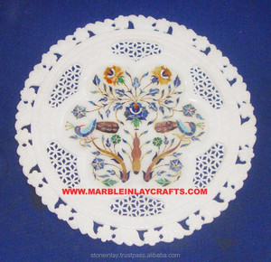 Plaque décorative à incrustation de marbre - Product Image 1