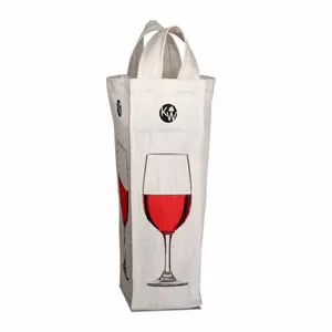 custom pure cotton 1 bottle wine bag cotton wine bags printed