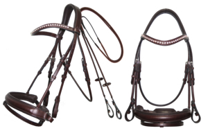 Bride surélevée fantaisie rembourrée en cuir durable personnalisable pour les courses de chevaux équitation de style occidental - Product Image 3