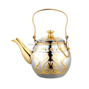 مجموعة ادوات الشاي والقهوة المعدنية عالية الجودة على الطراز التركي الكلاسيكي غلاية على شكل كرة من الفولاذ المقاوم للصدأ للسفر والمنزل والاستخدام في الفنادق