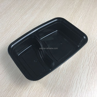 Boîte à lunch jetable en plastique à 2 compartiments de 1000 ml / 36 oz pour enfants, prix abordable, vente en gros