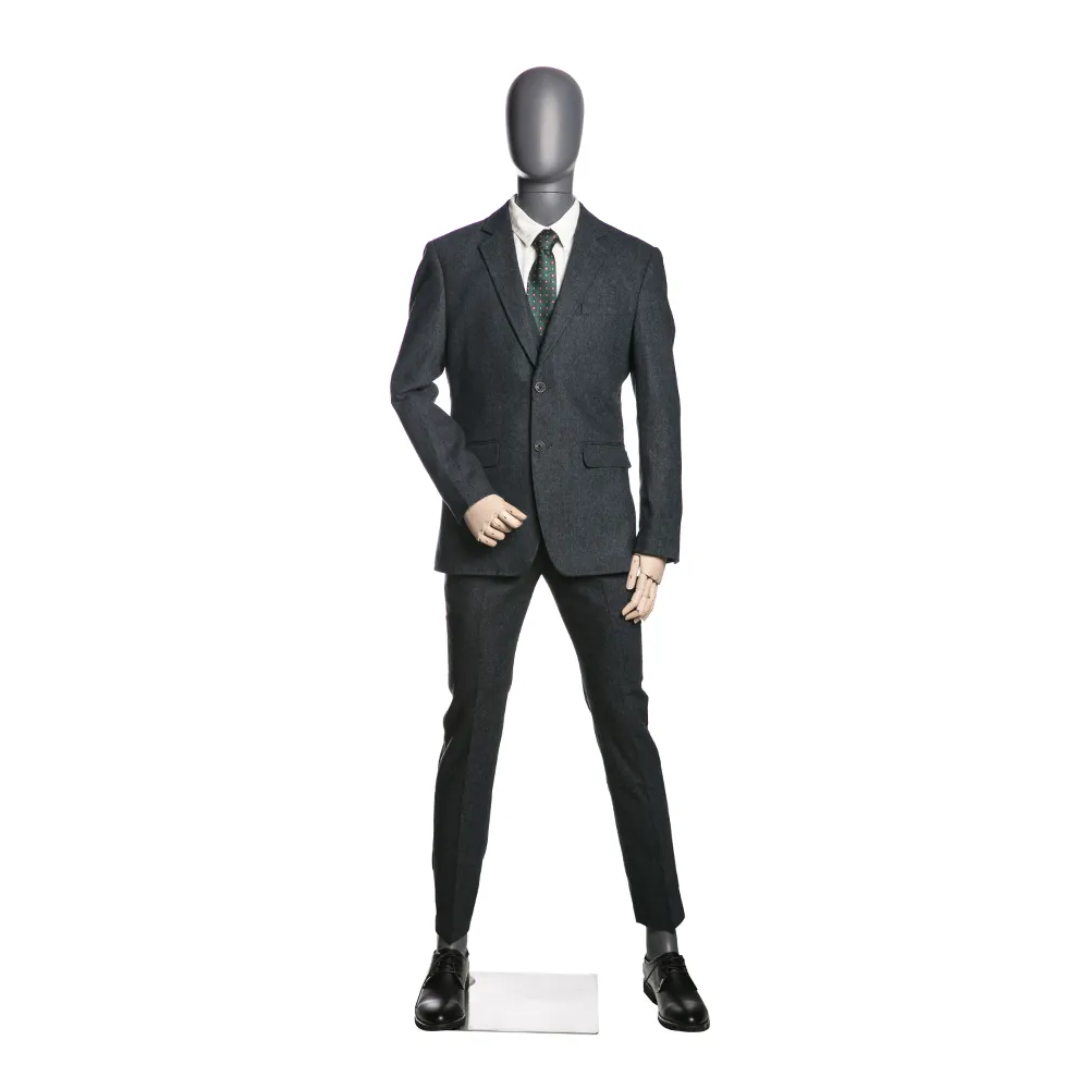 ファッションデザイン男性マネキン全身抽象男性マネキン可動式木製アーム付き