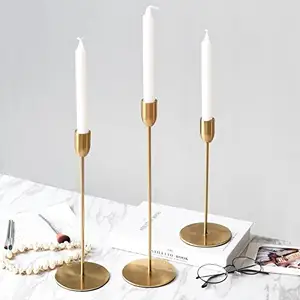 candle holders decorative wedding Suppliers-24cm/PCS Candlestick Stand, Wedding/Dinning Table Decorating Candle Holder, Modern Taper Single-head Ornaments Container Tins