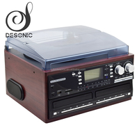 Tourne-disque vinyle rétro USB avec lecteur de CD double, radio et lecteur de cassette à vendre