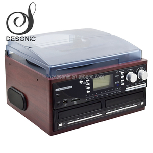 Giradischi USB Retrò con <span class=keywords><strong>Lettore</strong></span> <span class=keywords><strong>CD</strong></span> Doppio, <span class=keywords><strong>Radio</strong></span> e Registratore a <span class=keywords><strong>Cassette</strong></span> in Vendita - Product Image 6