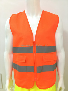 Chine Gros 100% Polyester Vêtement Salut-Vis Vélo Orange de Sécurité Vêtements De Travail <span class=keywords><strong>Gilet</strong></span> De Sécurité Routière Avec Poches - Product Image 4