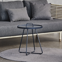 Blanc nordique fer rond table basse table d'appoint canapé table basse meubles de restaurant