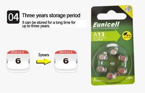 Eunicell 13ขนาดเครื่องช่วยฟังแบตเตอรี่สังกะสีอากาศแบตเตอรี่ PR48 A13ปรอทฟรีค่า - Product Image 6
