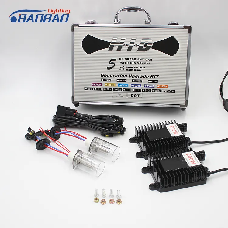 Kit de conversion pour ballast au xénon hid 100w, pièces de voiture automobile, phare au xénon avec led h7