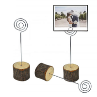 Décoration de mariage, base en bois naturel écologique, clips photo et porte-cartes avec option de logo personnalisé