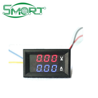 Smart Electronics DC 100V 10A Panel Amp Volt Current Meter Tester Layar LED Ganda Biru Merah Mini Digital Voltmeter Ammeter