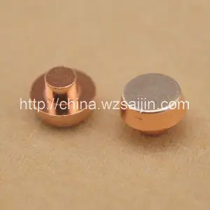 eléctrica aleación de plata del remache bimetálico punto de contacto de cobre para pulsador Mini