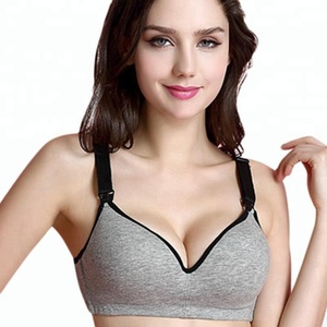 100% spalline di <span class=keywords><strong>cotone</strong></span> per maternità spalline Push up <span class=keywords><strong>reggiseno</strong></span> <span class=keywords><strong>imbottito</strong></span> traspirante biancheria intima da Yoga reggiseni per allattamento da donna - Product Image 1