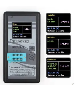 Testador polivalente de transistor, testador polivalente de transistor com display tft colorido para medidor de mosfet esr, indutor de capacitância do tiristor diodo