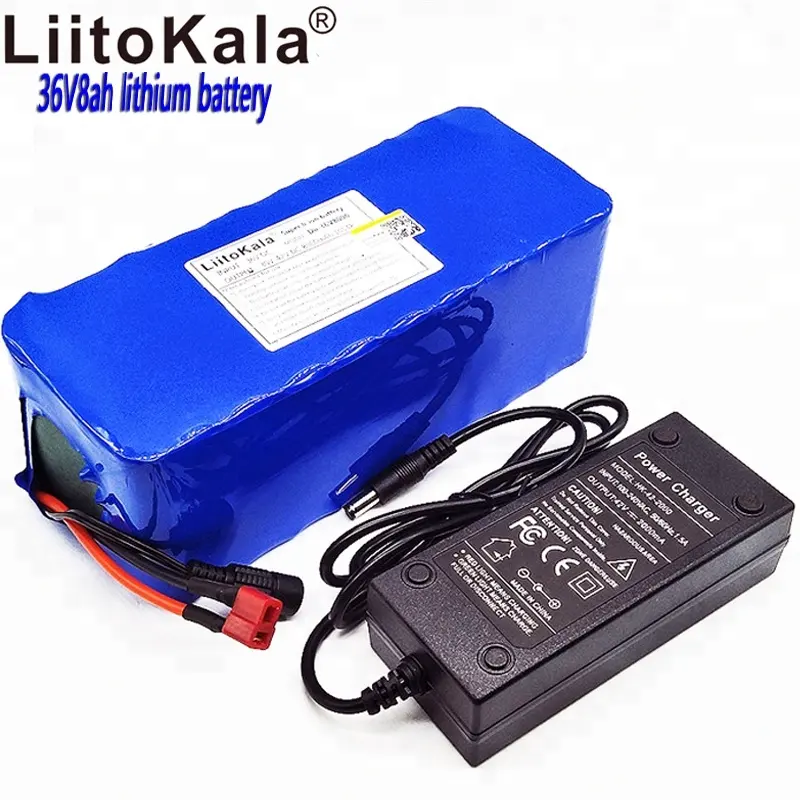 LiitoKala 36v8ah Sepeda Listrik Lithium Ion Battery 18650 8000MAh 10S4P Kapasitas Besar Bms 500W Arus Lebih