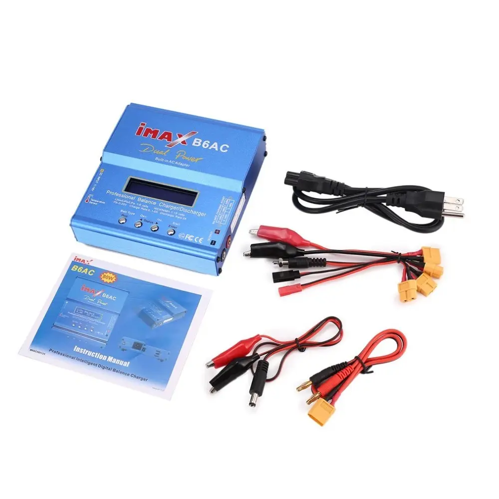 iMAX B6AC 80W 6A Lipo NiMh Li-ion Ni-Cd AC/DC RC Balance Charger 10W Discharger for RC Car Helicopter Drone Airplane Battery