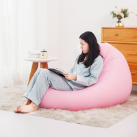Fauteuil pouf confortable en tissu Spandex en forme de cœur, mobilier moderne pour salon, chaise paresseuse confortable