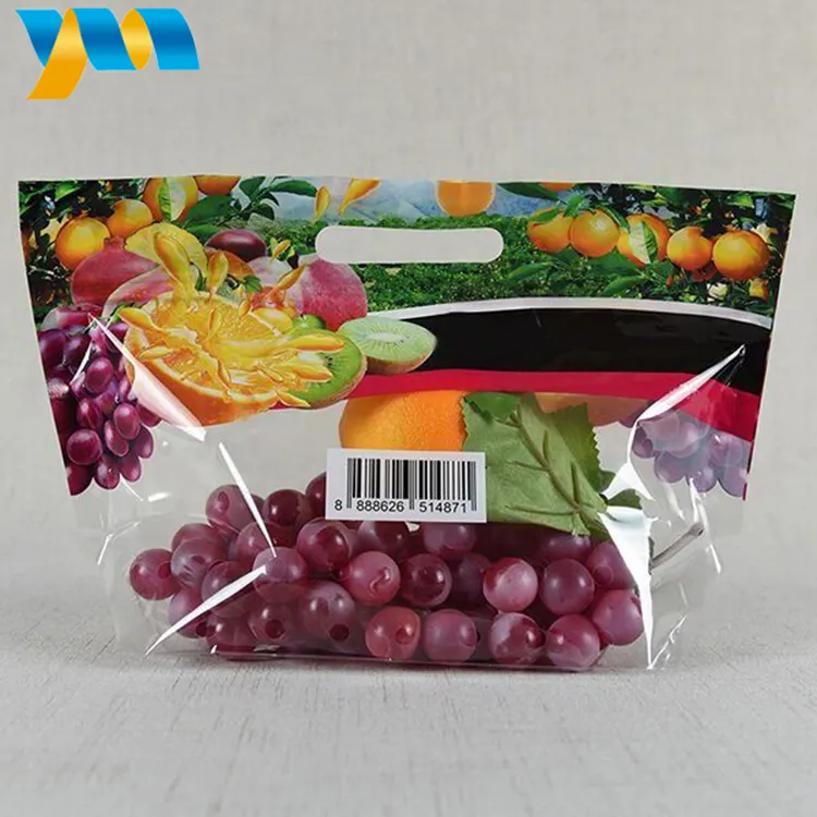 Suministro de fábrica de China, bolsa de embalaje de frutas de plástico personalizada, bolsa de embalaje de uvas