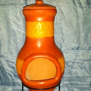 Cheminée extérieure en argile à bois avec support en métal, foyer rustique en <span class=keywords><strong>terre</strong></span> <span class=keywords><strong>cuite</strong></span>, pour Patio - Product Image 4
