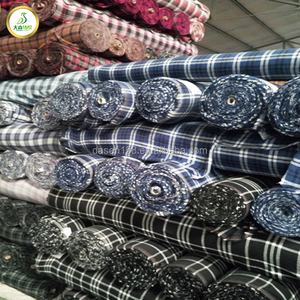 Tela de Algodón 100% para Camisas con Diseño de Cuadros Indios en Existencia - Product Image 1