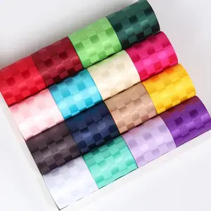 涤纶格子织带用于DIY手工发饰礼品包装彩色方格缎带