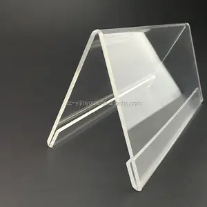 shelf price tag holder acrylic material L shape Cheap price tag holder double sided self-standing acrylic desk name plate