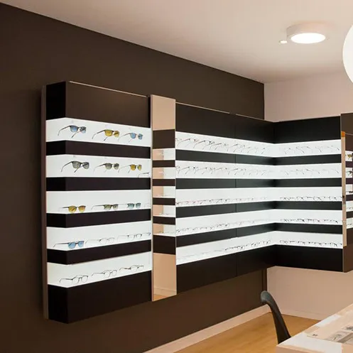 Vitrine de magasin optique, modèle de comptoir pour dame d'optique