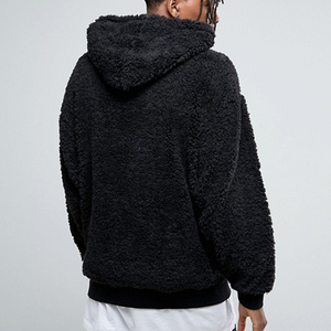 Commercio all'ingrosso Mens Nero <span class=keywords><strong>Felpa</strong></span> Con <span class=keywords><strong>Cappuccio</strong></span> di Pelliccia Sherpa In Pile di Grandi Dimensioni Con <span class=keywords><strong>Cappuccio</strong></span> - Product Image 5