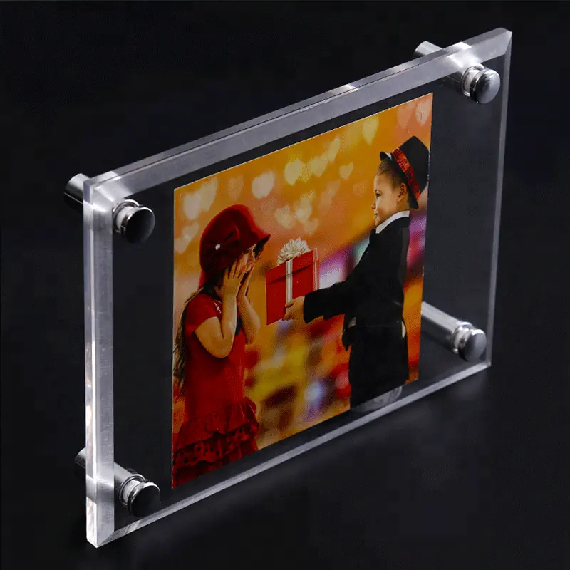 economic 5x7 acrylic double sided magnetic acrylic frameless picture frame for photo