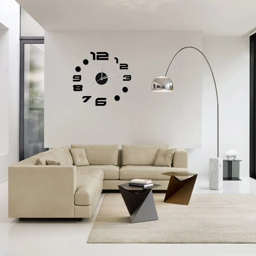 Acrylic Mirror Modern Design 3D Preciser Wall Clock Watch DIY