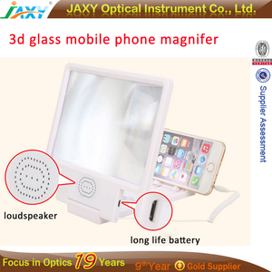 2016 date style <span class=keywords><strong>3D</strong></span> mobie téléphone loupe lentille en verre portable en plastique feuille magnifer avec haut-parleur - Product Image 1