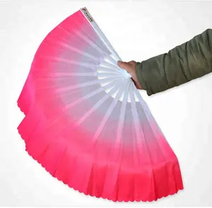 2018 Colorful fans, high-grade plastic gradient color folk art Chinese silk dance dancing fans,dancing/healthy fans KungFu fan