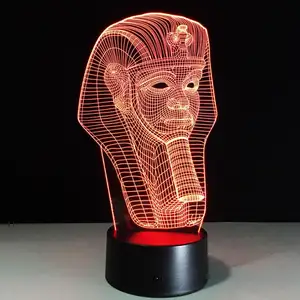 Lampe de nuit 3D en forme de bouddha, Slogan de sculpture en acrylique, lampes 3D de nuit personnalisées, cadeaux de voyage en egypte