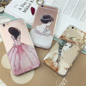 Accesorios <span class=keywords><strong>del</strong></span> teléfono al por mayor linda chica shinning suave TPU teléfono móvil caso para el iPhone 6 S 7 8 más X - Product Image 1