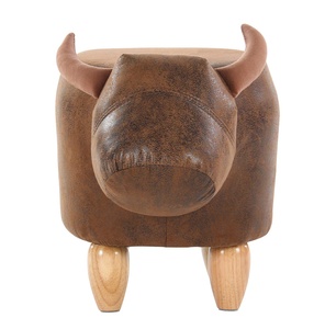 New Design Modern Bull <strong>Animal</strong> <strong>Footstool</strong> Children's Furniture with Storage Ottoman Stool Shoes Changing Wood Legs Cute for Kids - Product Image 1