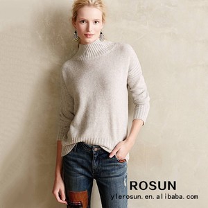 euro style pull femmes <span class=keywords><strong>blanc</strong></span> pour les dames chandail à <span class=keywords><strong>col</strong></span> roulé en tricot - Product Image 1