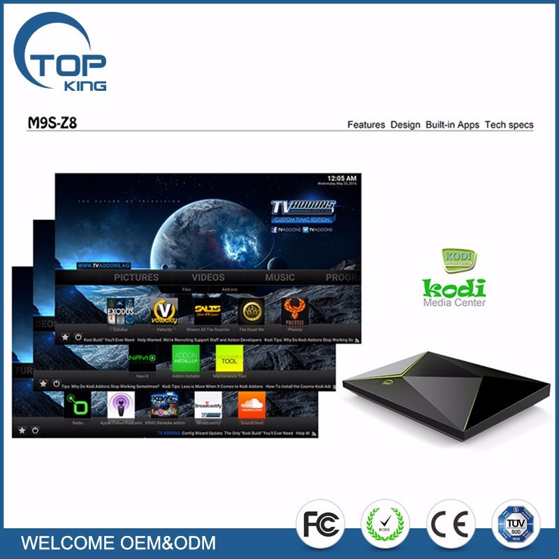 M9S Z8 2G/16G Inteligente Android 6.0 TV Box Amlogic S905X Quad Core KODI 16.0 XBMC 4 K Mini PC WiFi H.265 set top caja