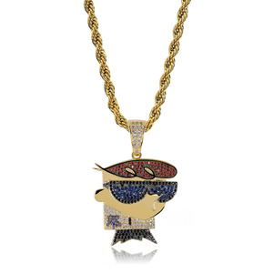 Hiphop Zircon Collier pendentif <span class=keywords><strong>Dexter</strong></span> <span class=keywords><strong>personnage</strong></span> de <span class=keywords><strong>dessin</strong></span> <span class=keywords><strong>animé</strong></span> pour homme - Product Image 2