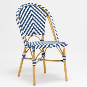 Extérieur En Aluminium Empilable En Plastique <span class=keywords><strong>Noir</strong></span> et Blanc En Osier Chaise de <span class=keywords><strong>Bistrot</strong></span> - Product Image 1
