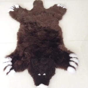 12 年工厂直销棕熊澳大利亚羊皮孩子动物形地毯彩色浴室客厅床地板