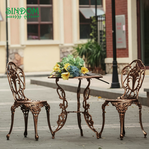 Luxury European <strong>Aluminum</strong> Waterproof Powder Coated Outdoor Dining Furniture <strong>Table</strong> and Chairs Set for Hospital Hotel Park Use - Product Image 1
